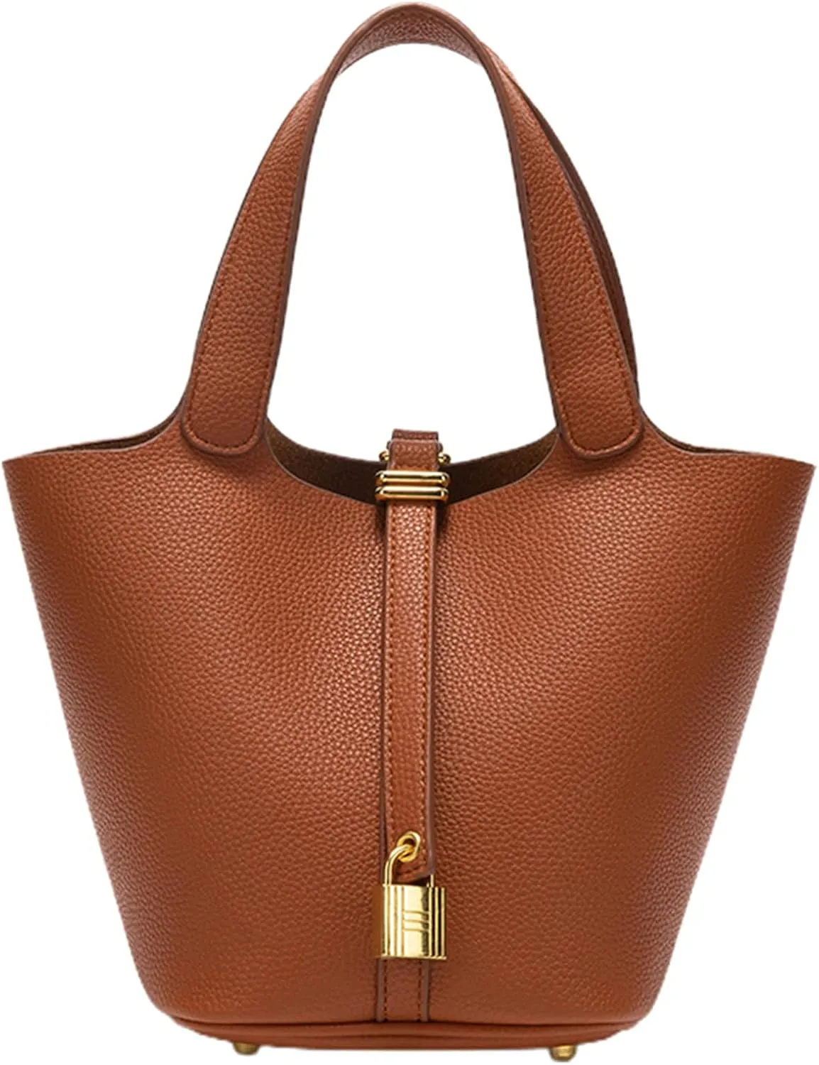 Faux Leather Top Handle Small Handbags for Women Simple Soft Bucket Bag Commuter Satchel Ladies Everyday Work Purses
