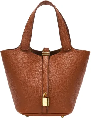Faux Leather Top Handle Small Handbags for Women Simple Soft Bucket Bag Commuter Satchel Ladies Everyday Work Purses