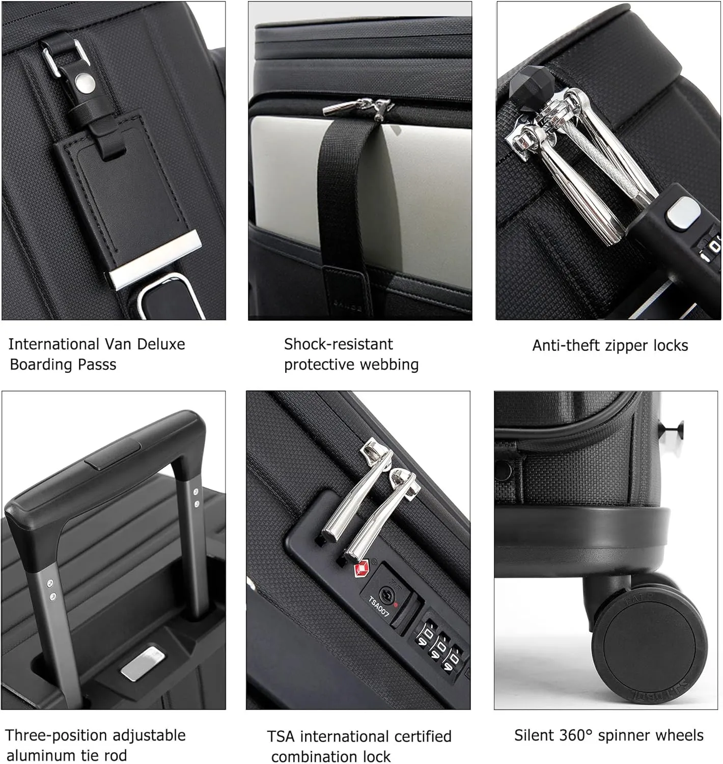 feilario 20in Luxury Hardshell Carry-On Luggage, Microfiber PC Spinner Wheels Airline-Approved Suitcase with TSA-Approved Lock for Effortless Travel (Silver)