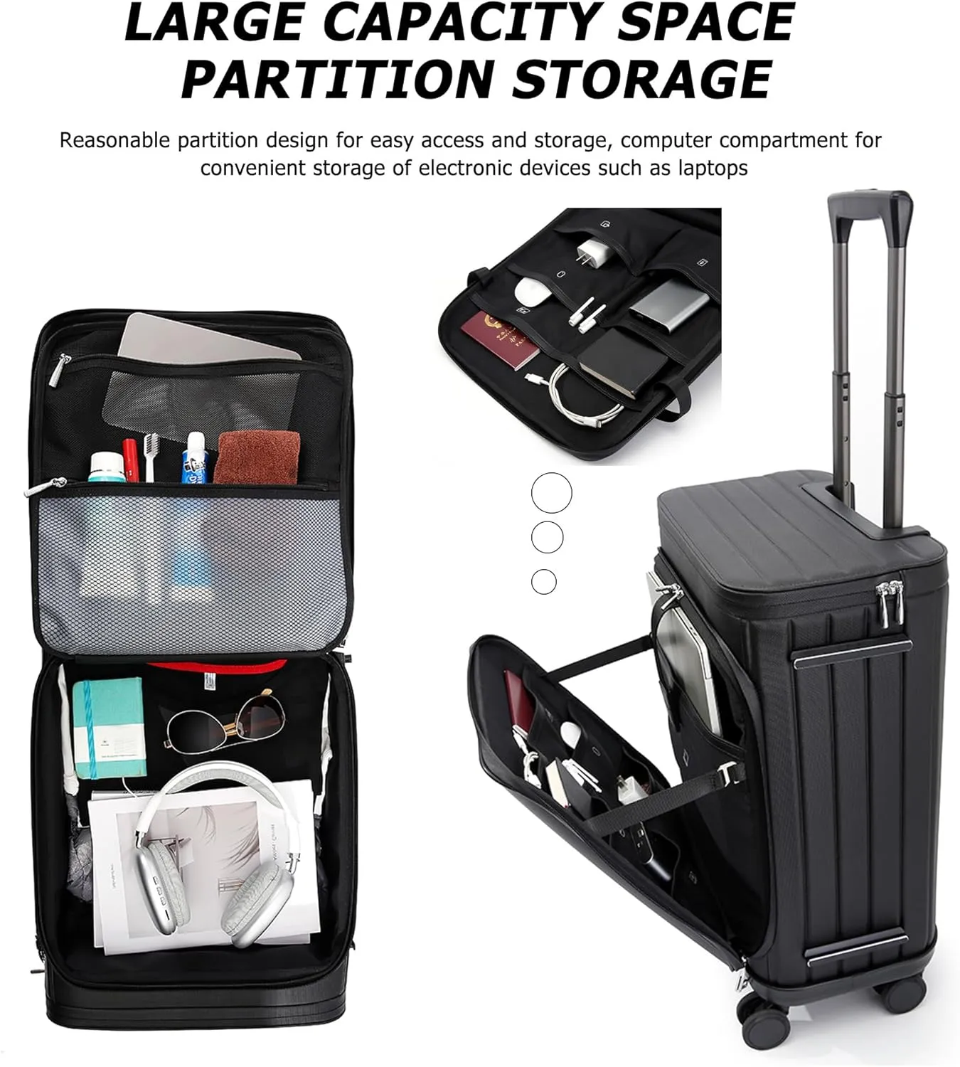 feilario 20in Luxury Hardshell Carry-On Luggage, Microfiber PC Spinner Wheels Airline-Approved Suitcase with TSA-Approved Lock for Effortless Travel (Silver)