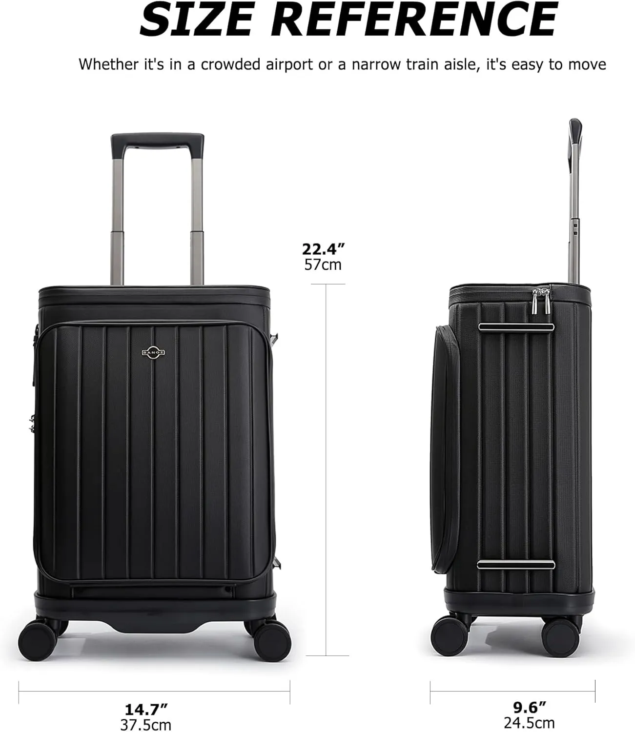 feilario 20in Luxury Hardshell Carry-On Luggage, Microfiber PC Spinner Wheels Airline-Approved Suitcase with TSA-Approved Lock for Effortless Travel (Silver)