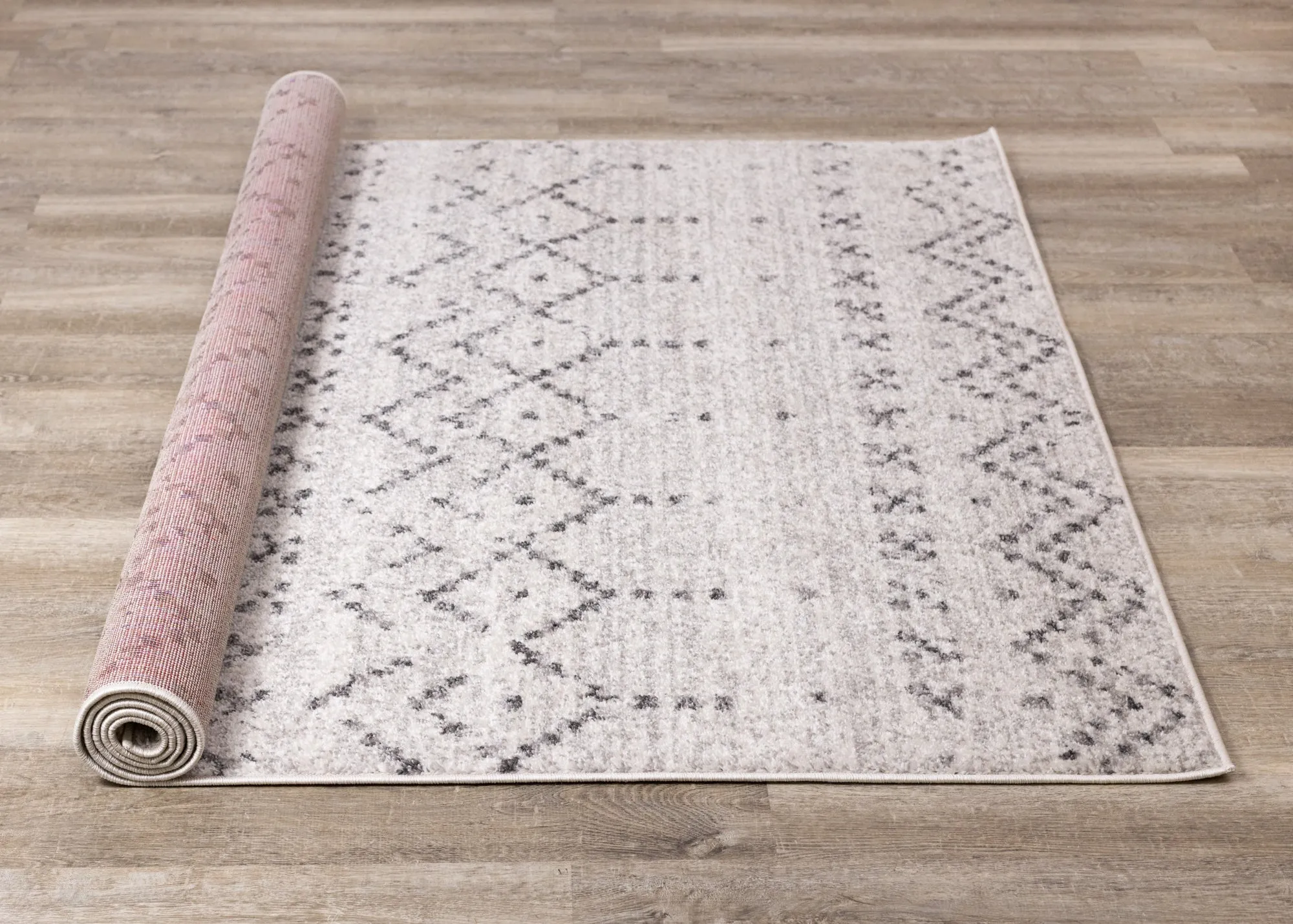 Focus Grey White Banded Global Inspired Rug by Kalora Interiors | Cheap Rugs Canada