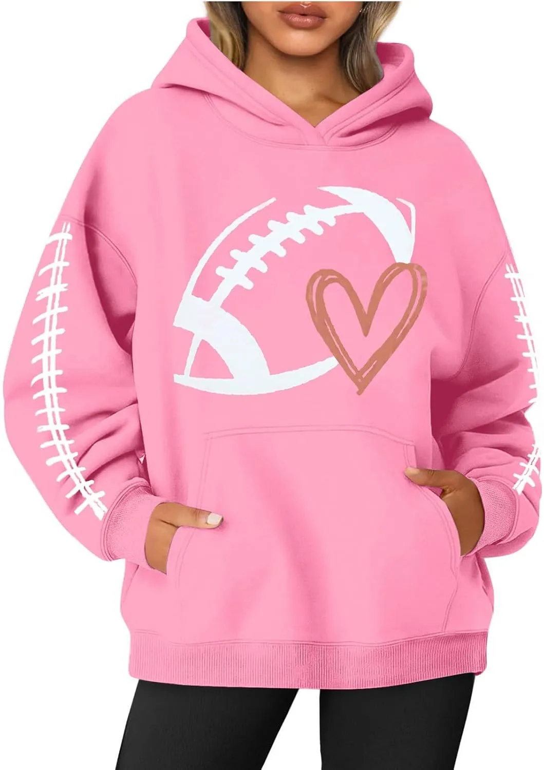 Football Mom Hoodie Women Long Sleeve Soccer Mom Sweatshirt Fall 2024 Sweatshirts Winter Outfits 2024 With Pockets