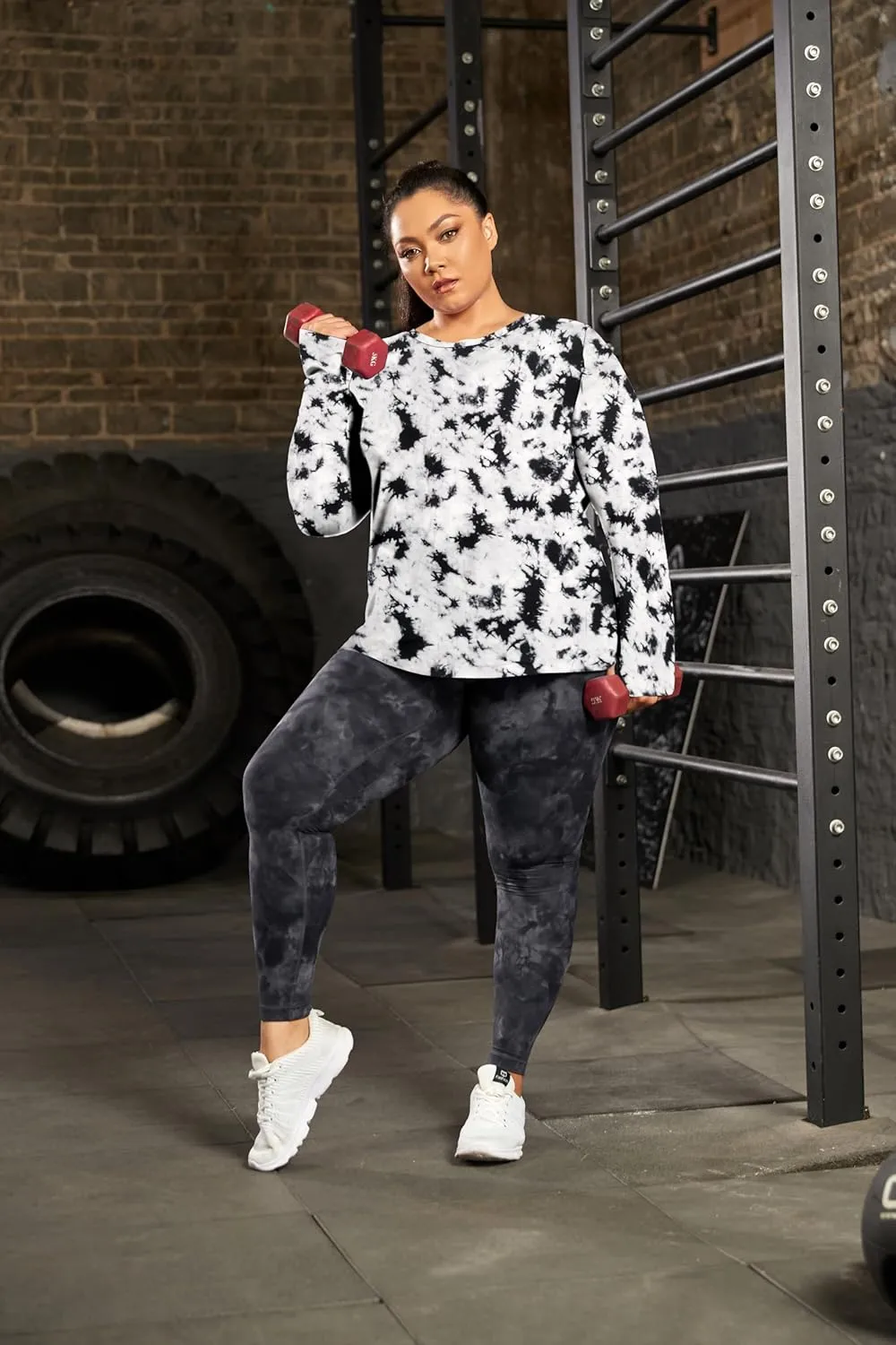 FOREYOND Plus Size Long Sleeve Athletic Tops for Women Soft Dry Fit Workout Tops Stretchy Lightweight Yoga Clothing XL-5XL