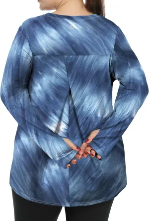 FOREYOND Plus Size Long Sleeve Athletic Tops for Women Soft Dry Fit Workout Tops Stretchy Lightweight Yoga Clothing XL-5XL