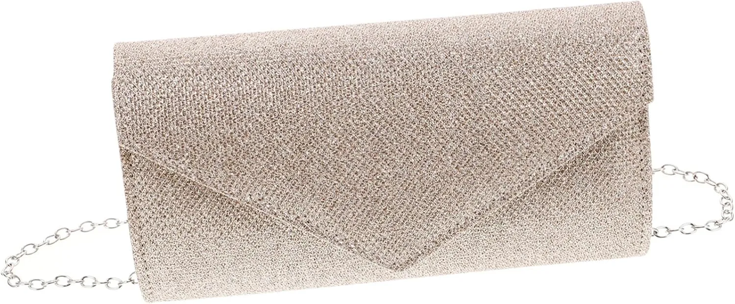 GALPADA Rhinestone Evening Bag Clutch Purses for Women Sparkling Envelope Clutch Detachable Chain Mini Shoulder Bag