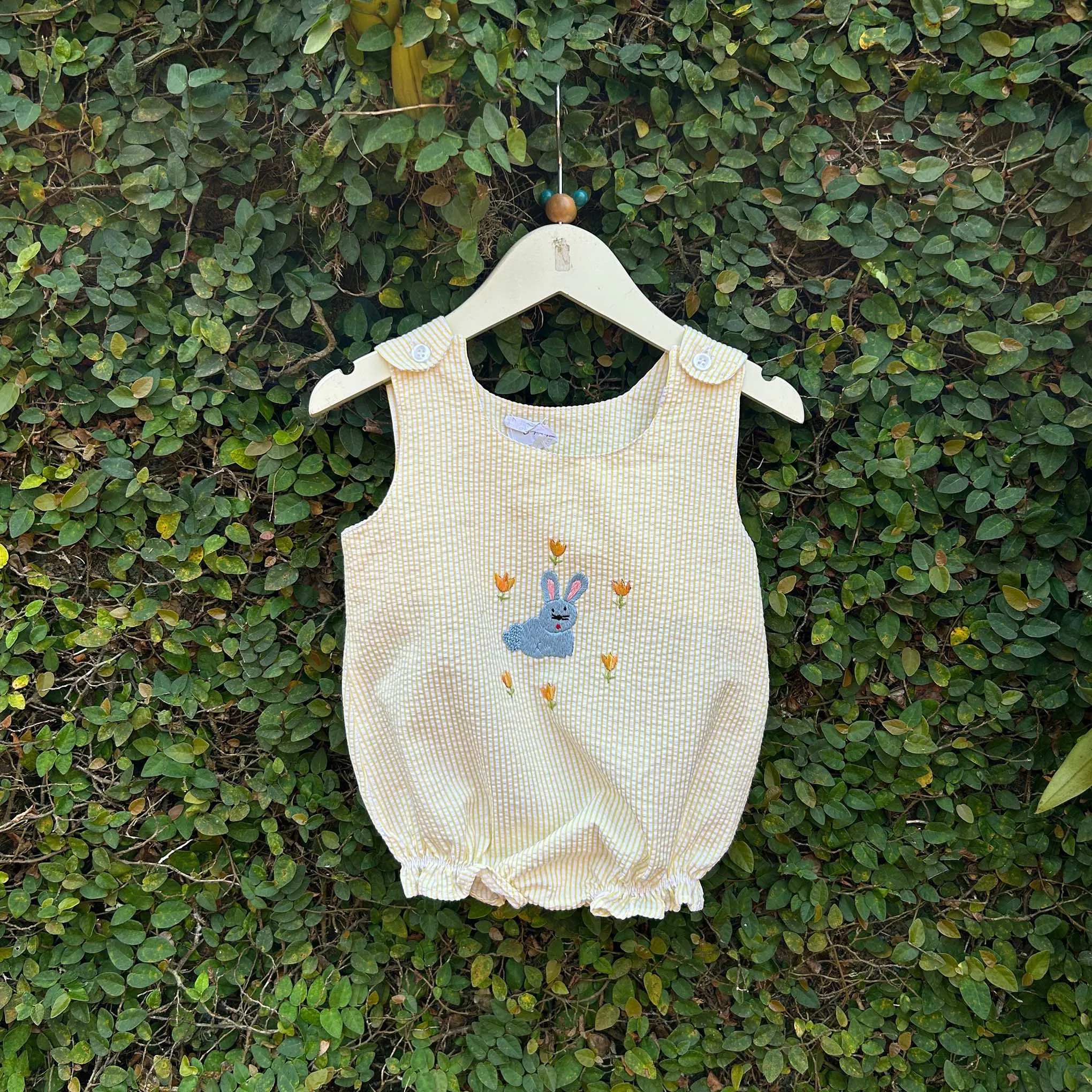 Gilly The Rabbit Gingham Balloon Romper