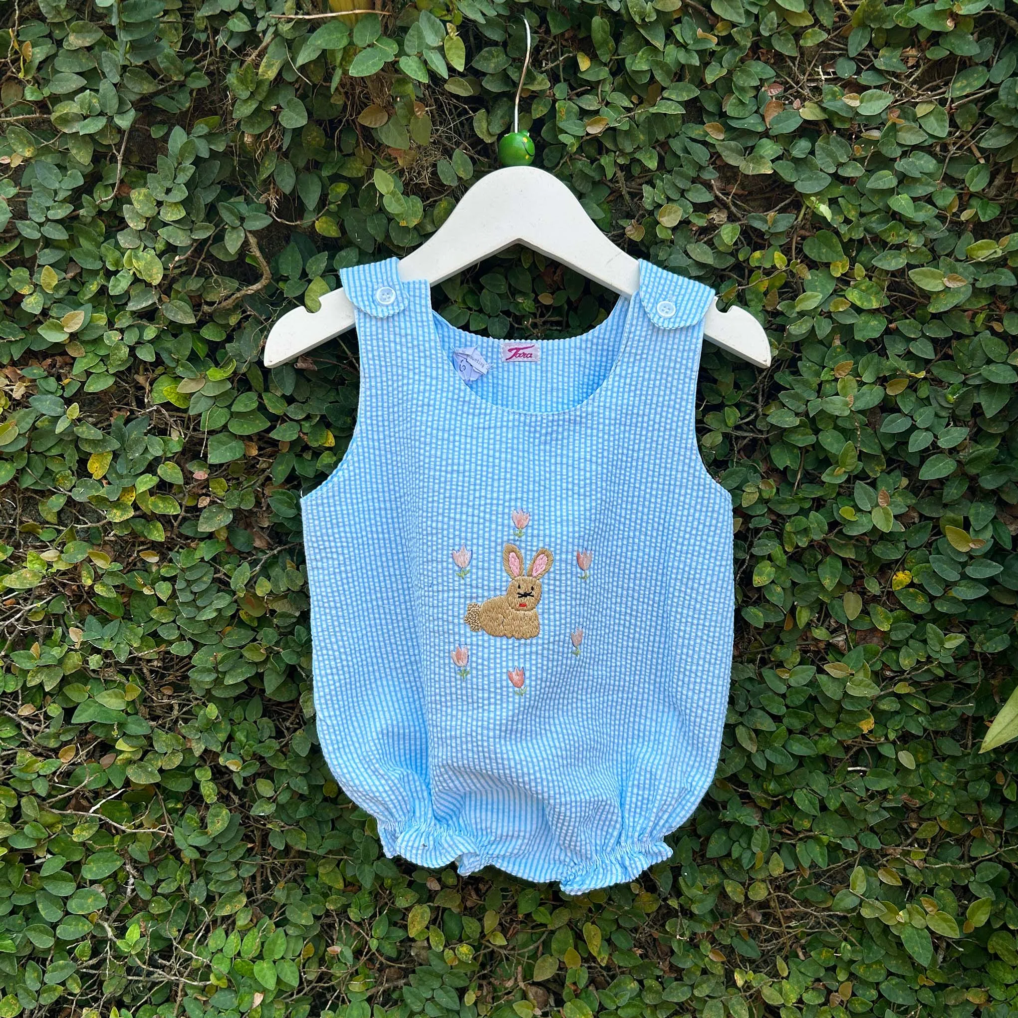 Gilly The Rabbit Gingham Balloon Romper