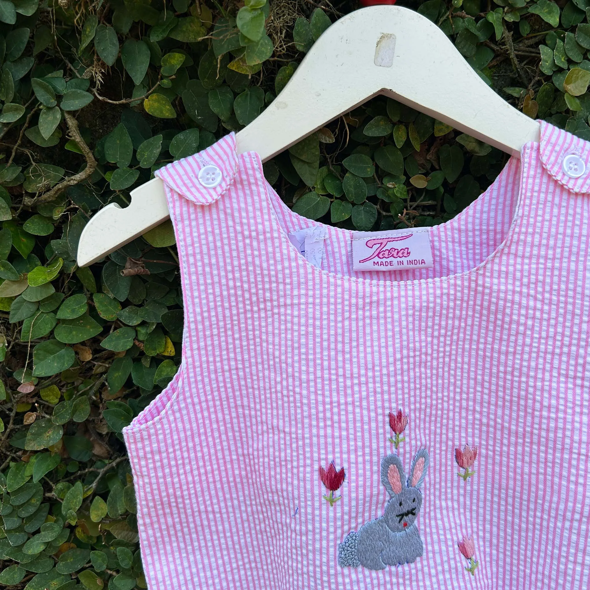 Gilly The Rabbit Gingham Balloon Romper