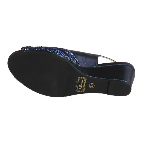 Glamour Peep Toe Wedges - Minsk - Navy