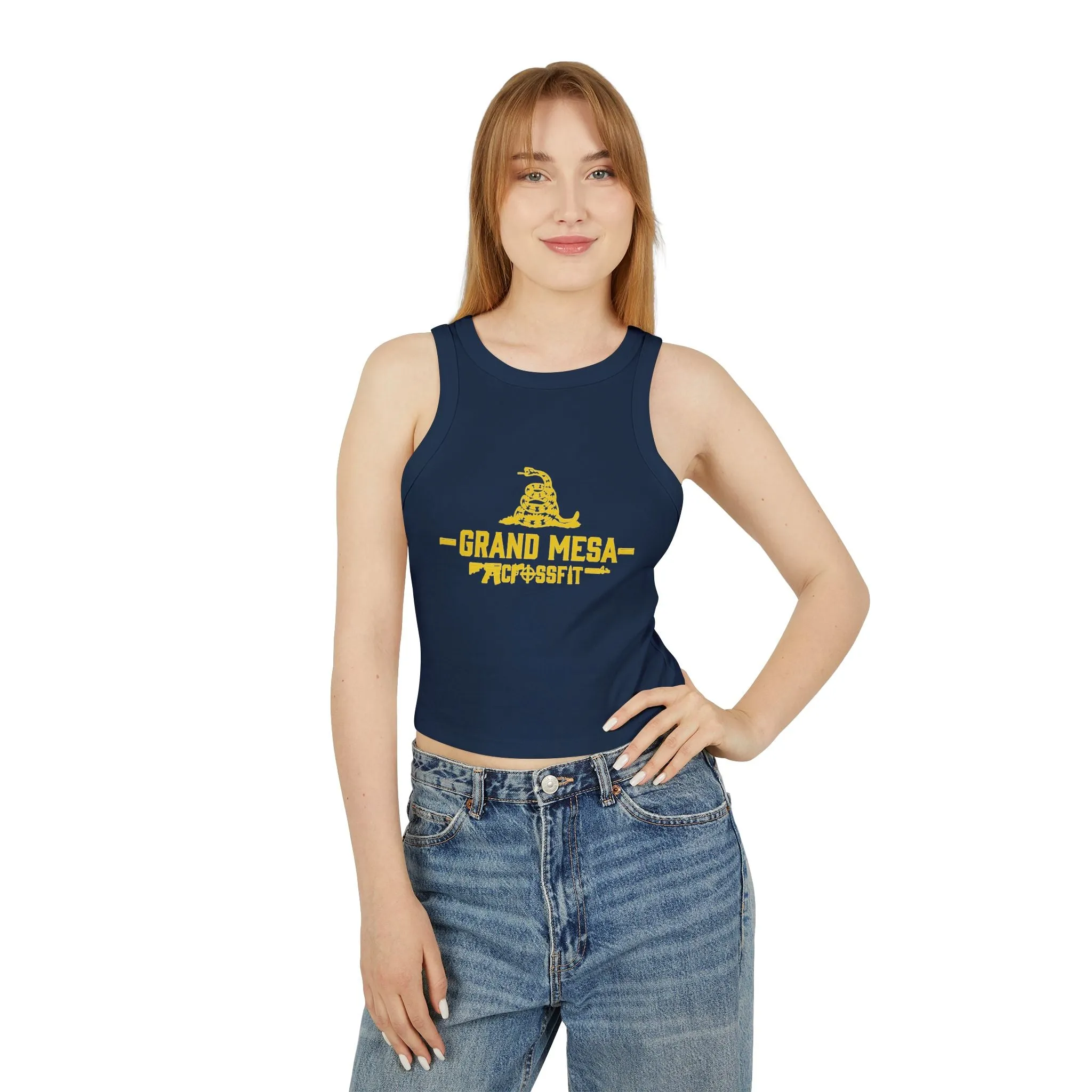 GMCF TTG Navy Women's Micro Rib Racer Tank Top