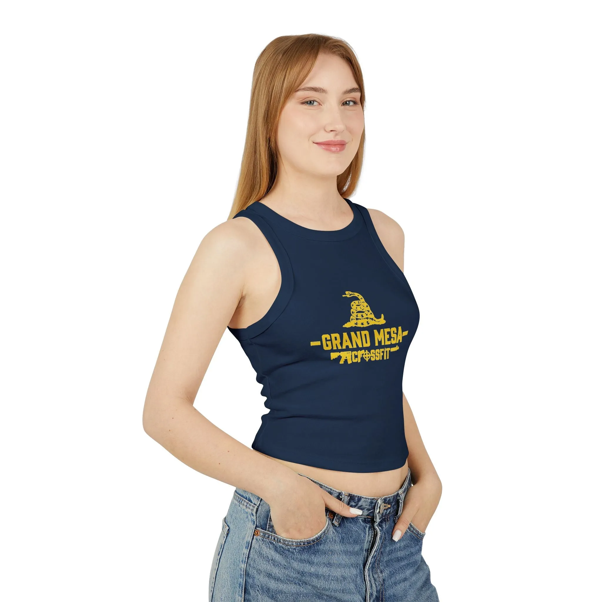 GMCF TTG Navy Women's Micro Rib Racer Tank Top