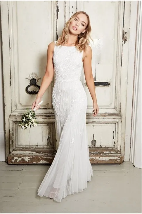 Gracey White Embellished Maxi Dress