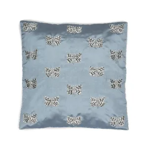 Grey Cushion Cover,  hand embroidered, Designer Cushion Cover