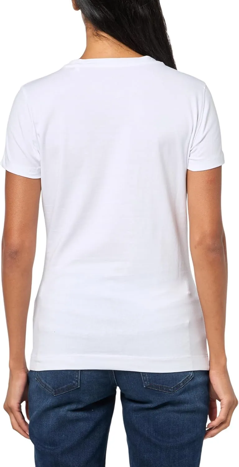 GUESS Women's Short Sleeve Eco Glitter Degrade Logo Tee