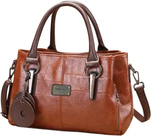 Handbags and Purses for Women Vegan Leather Tote Bag with Zipper Compartments Womens Shoulder Crossbody Satchel Bags