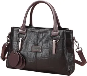 Handbags and Purses for Women Vegan Leather Tote Bag with Zipper Compartments Womens Shoulder Crossbody Satchel Bags