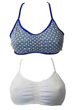 Hanes Girl's Shirred Front Racerback Bralette 2-Pack (H124)