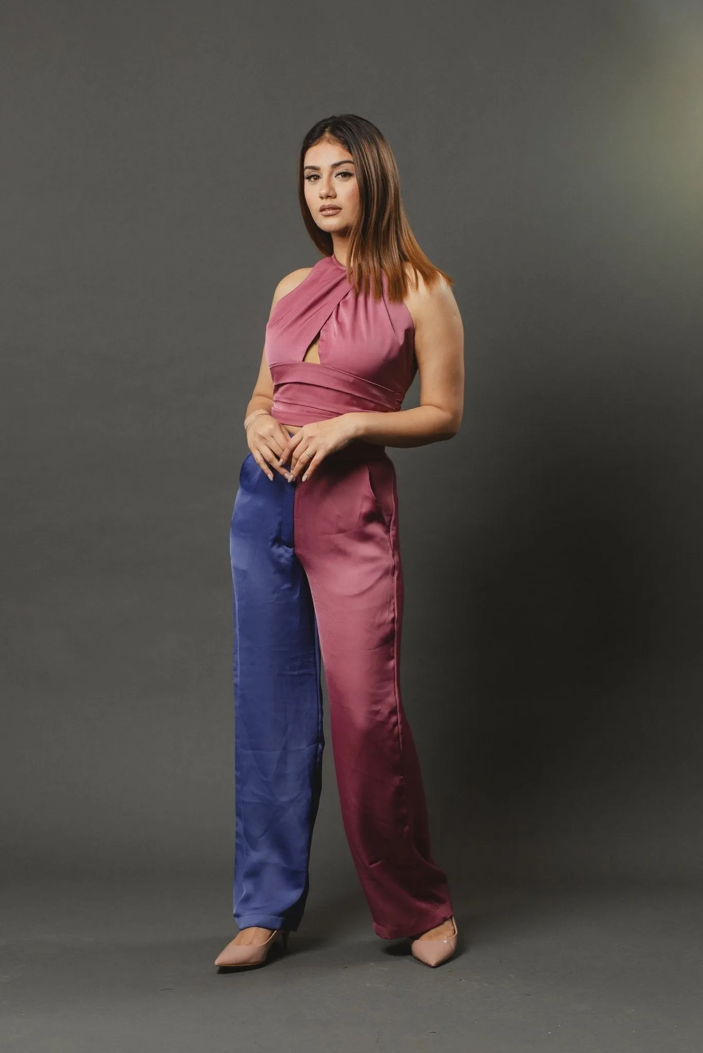 Heartbreaker Tie Up Top In Smoky Pink