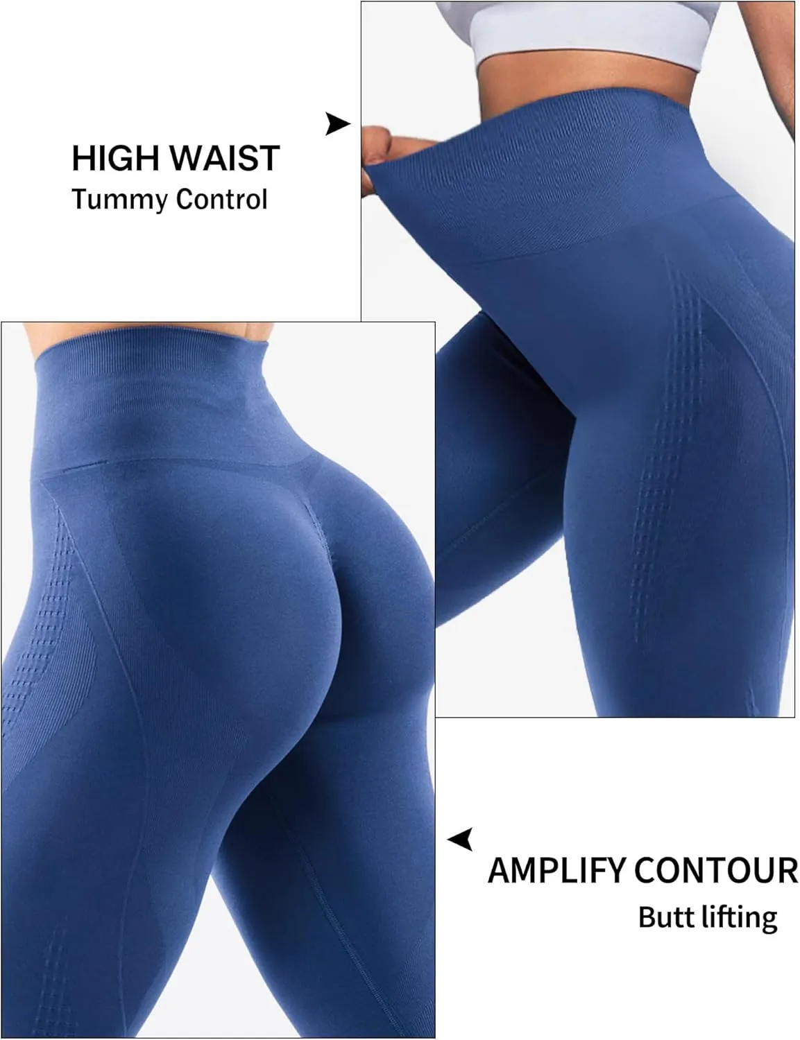Hidden Scrunch Butt Leggings for Women Amplify Contour Seamless Yoga Pants Compression Gym Workout Booty Lifting Tights