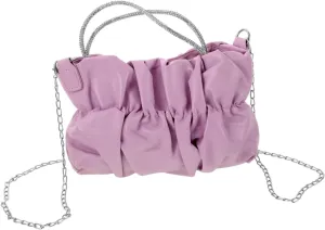 Homoyoyo Fashionable Ruched Handbags Pleated Shoulder Bag Clutch for Women Chain Crossbody Bag Evening Purse Women's Party Purse Compact Design