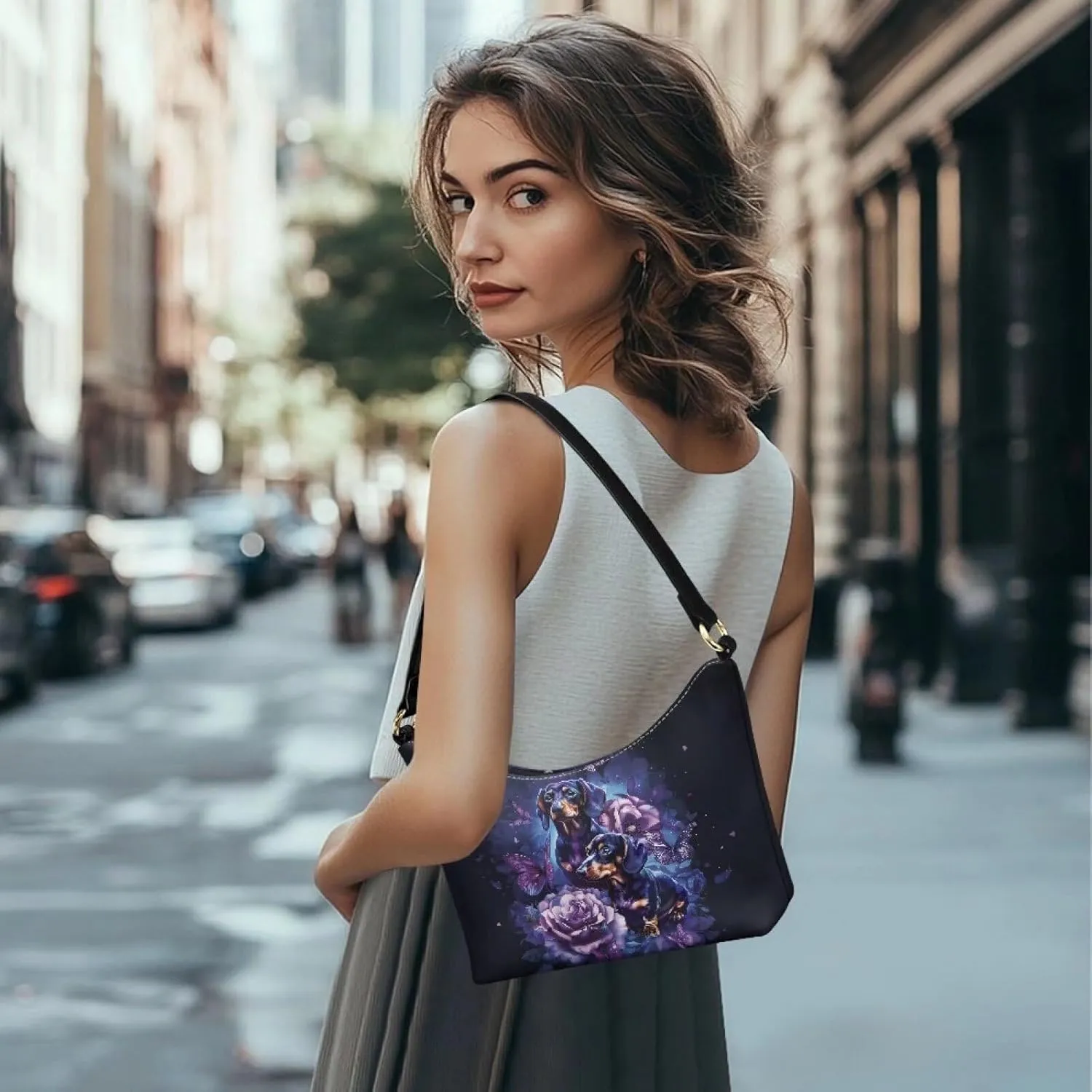 HUGS IDEA Shoulder Bag for Women Small Clutch Purse Mini Handbags PU Leather Underarm Bag