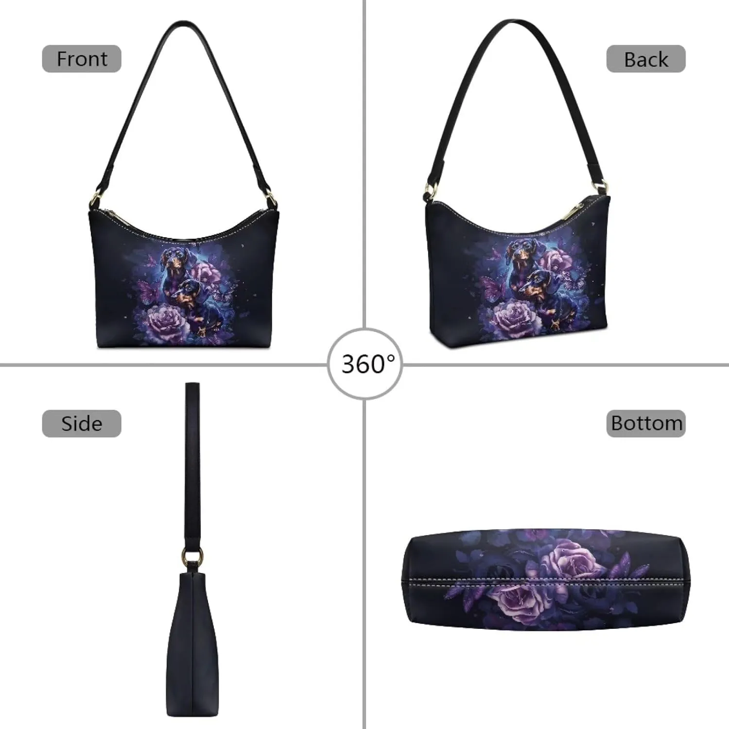 HUGS IDEA Shoulder Bag for Women Small Clutch Purse Mini Handbags PU Leather Underarm Bag