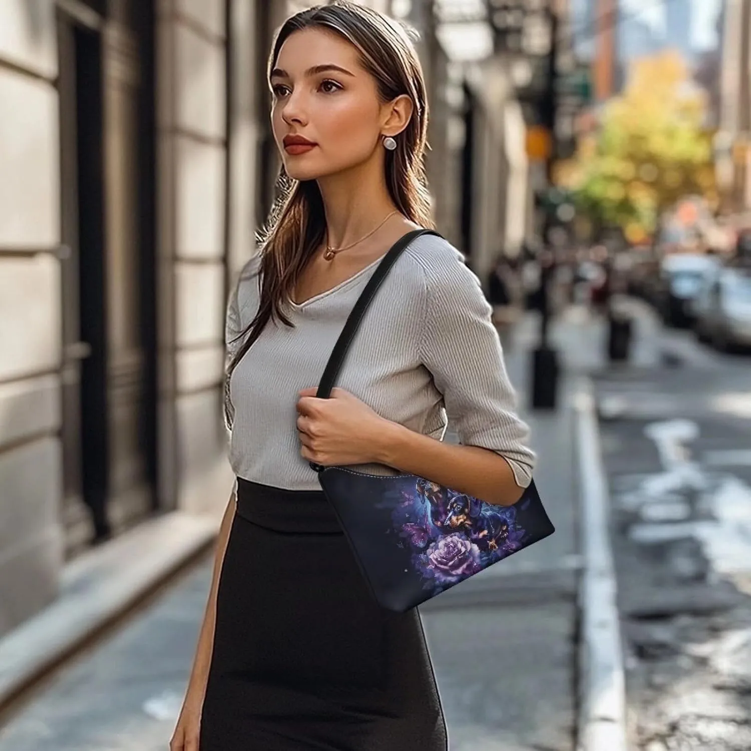 HUGS IDEA Shoulder Bag for Women Small Clutch Purse Mini Handbags PU Leather Underarm Bag