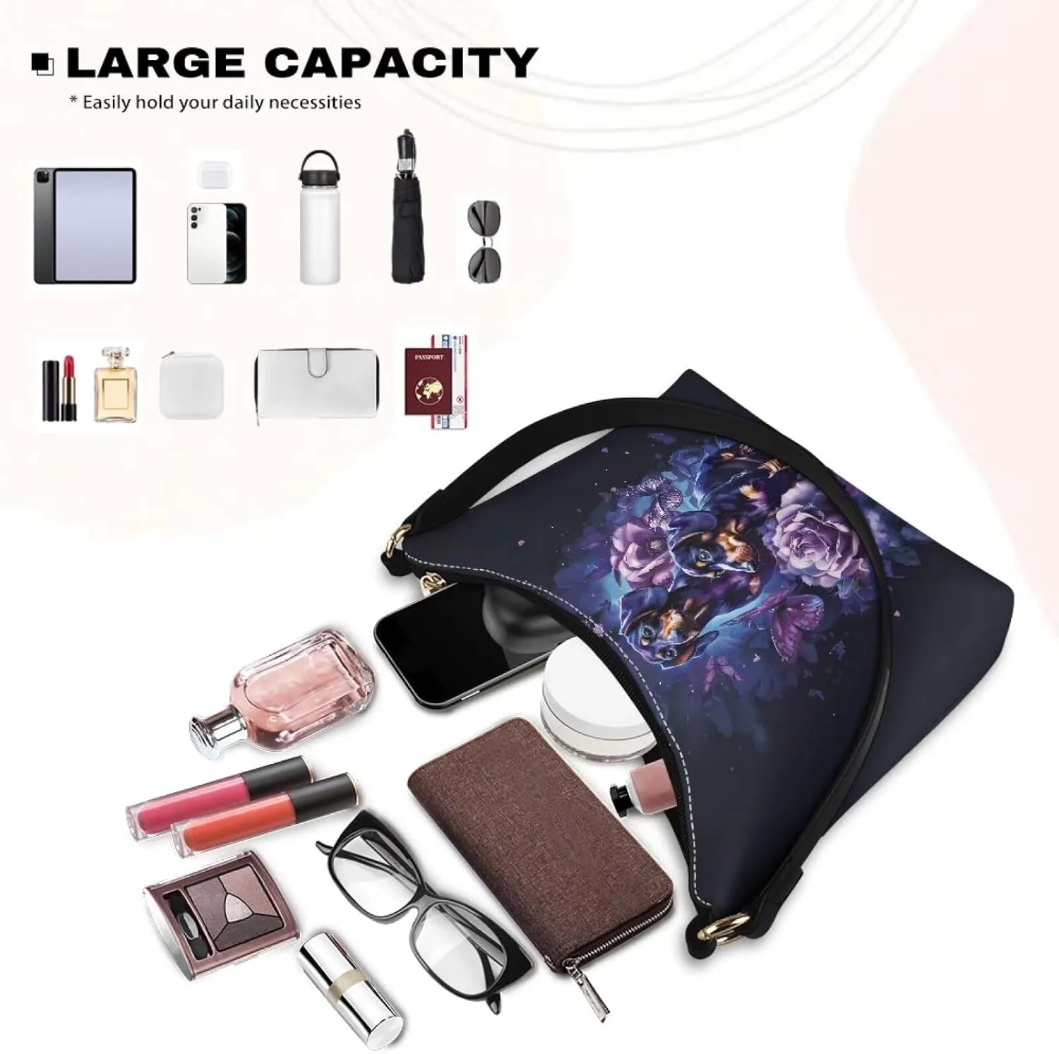 HUGS IDEA Shoulder Bag for Women Small Clutch Purse Mini Handbags PU Leather Underarm Bag