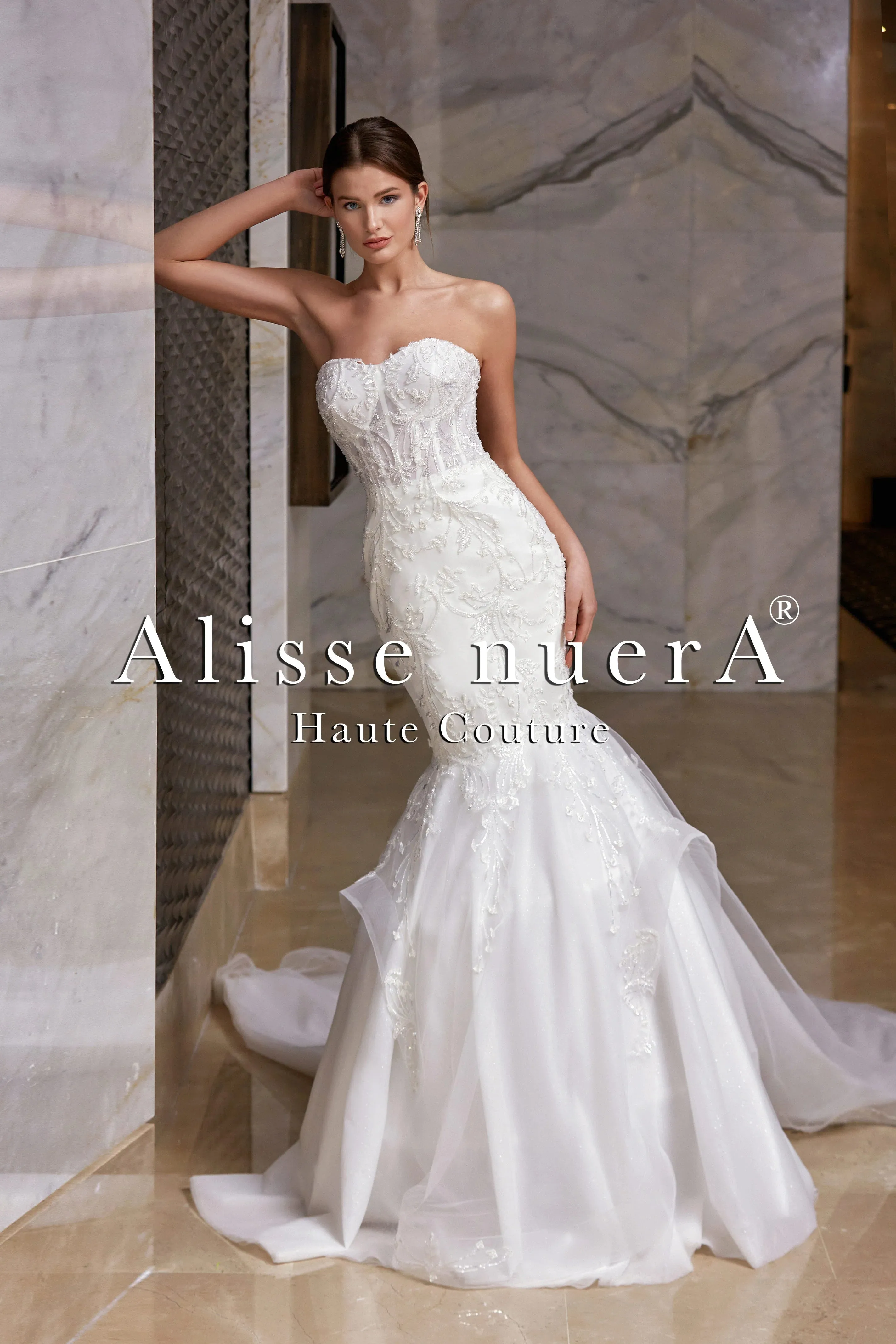 Illusion Corset Bodice Full Lace Trumpet Wedding Dress