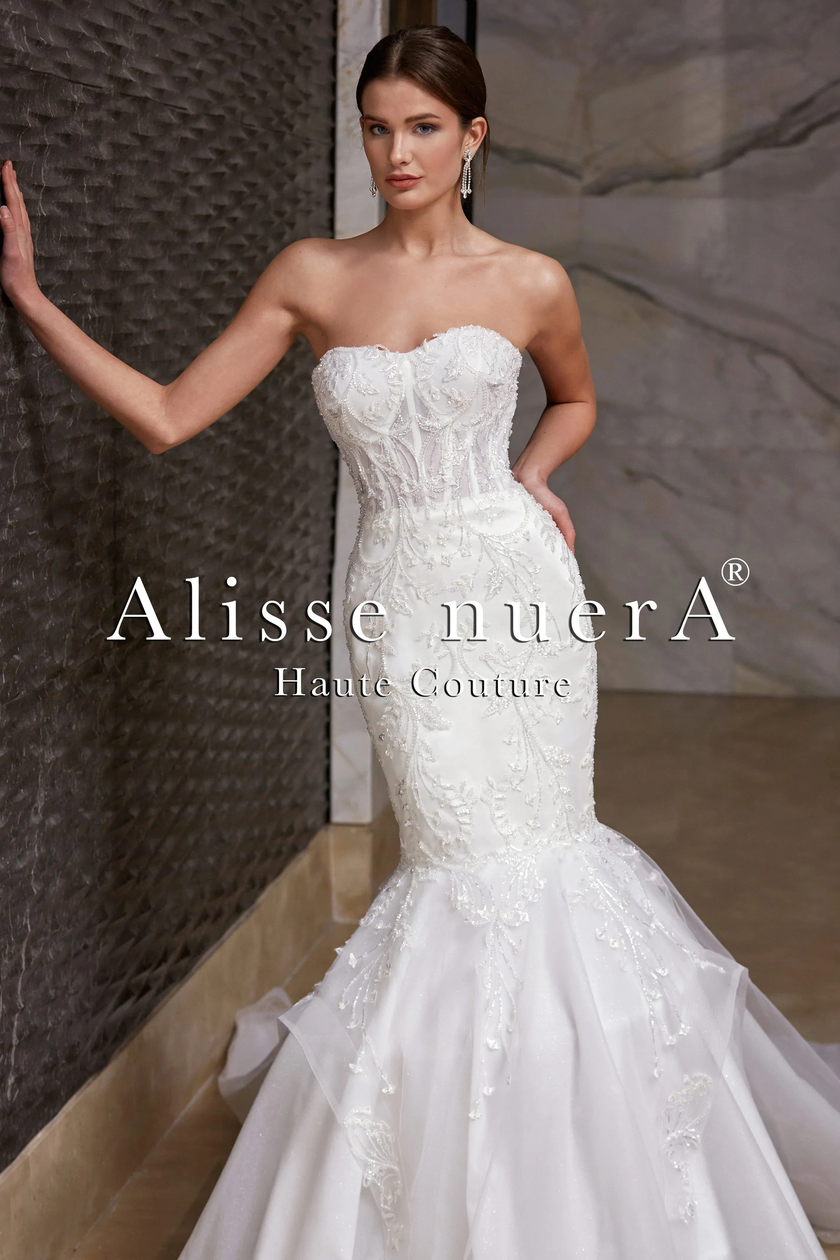 Illusion Corset Bodice Full Lace Trumpet Wedding Dress
