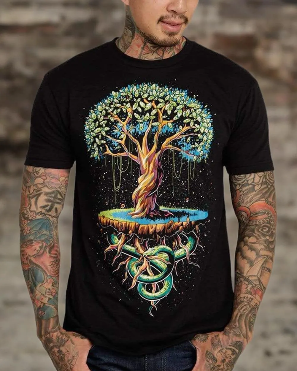 INTO THE AM Graphic Tees for Men S - 4XL Premium Short Sleeve Colorful T-Shirts Trippy Space Designs