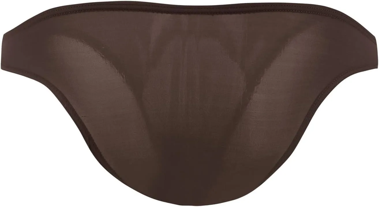 JEsilunmaMY Mens Ice Silk Thong Briefs Low Waist Bulge Pouch Bikini Underwear See Through Comfortable Underpants Swimwuit