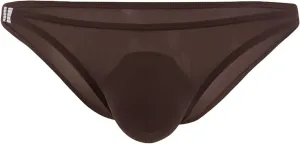JEsilunmaMY Mens Ice Silk Thong Briefs Low Waist Bulge Pouch Bikini Underwear See Through Comfortable Underpants Swimwuit