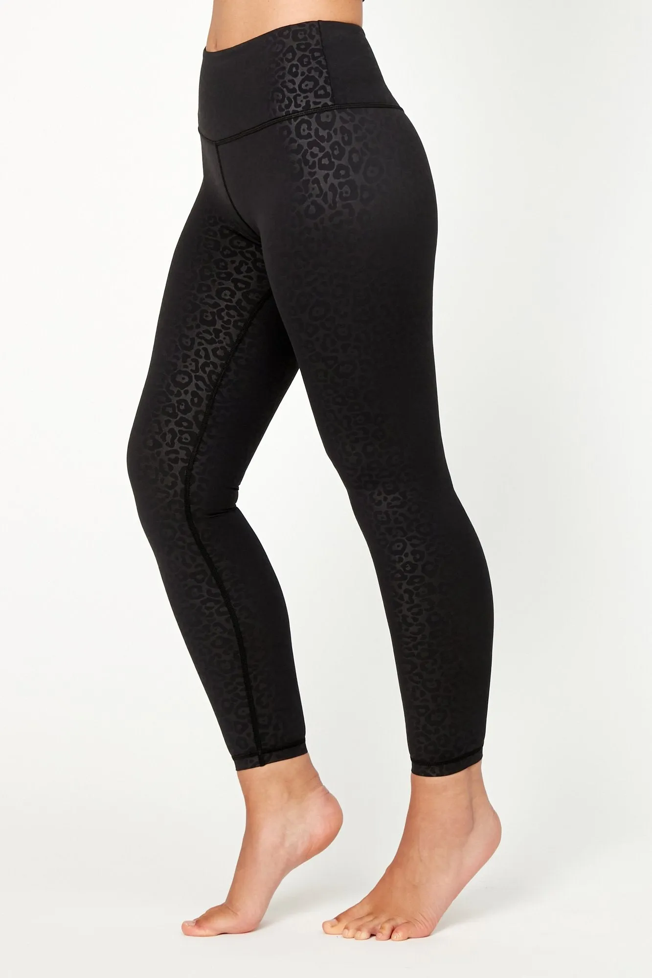 Jet Leopard High Waisted Legging 7/8 Length