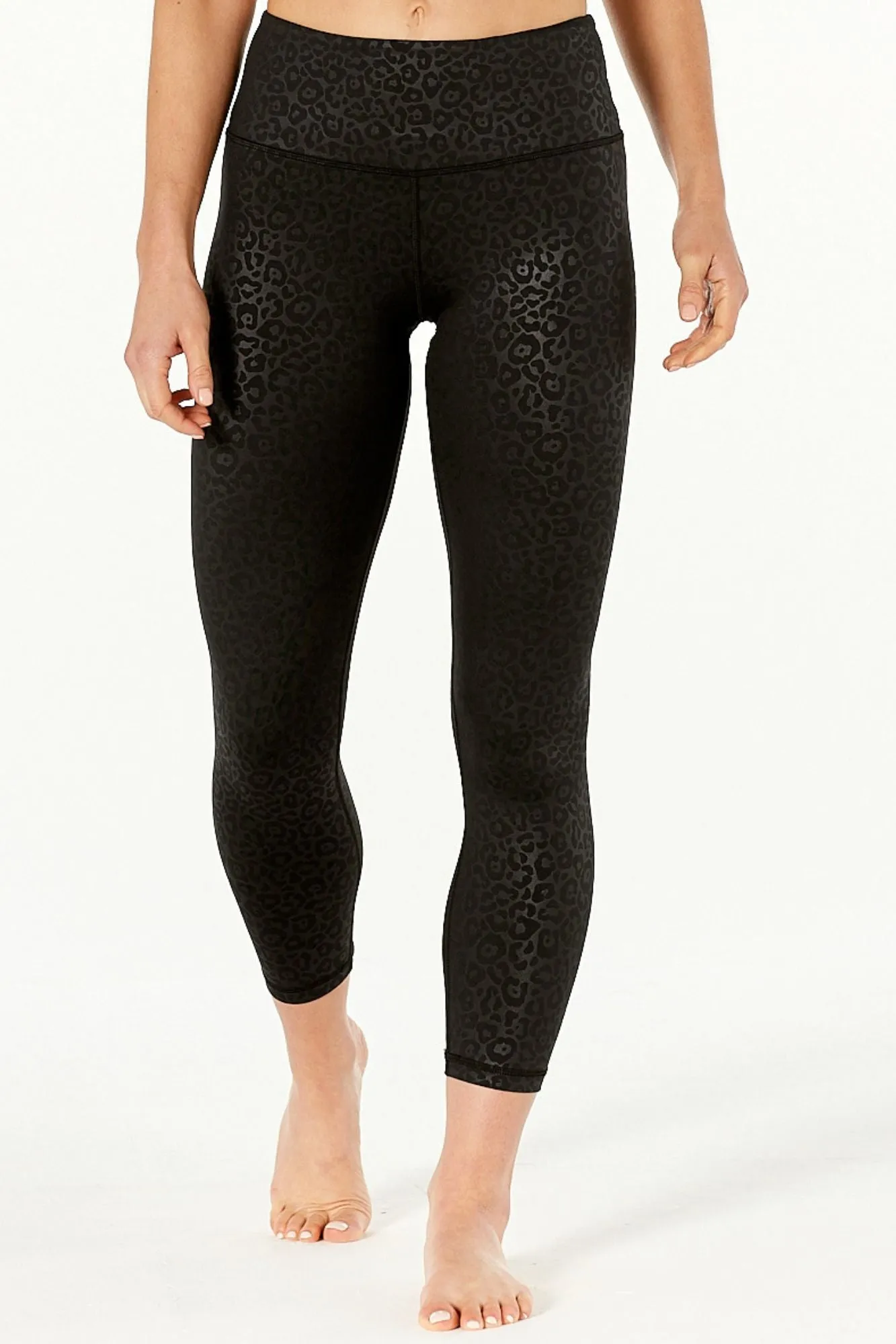 Jet Leopard High Waisted Legging 7/8 Length