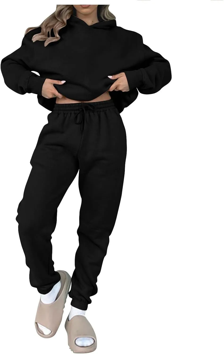 Jogger Sets for Women 2 Piece Lounge Sets Matching Sweat Outfits Oversized Hoodie Sweatsuits Comfy Joggers Tracksuit