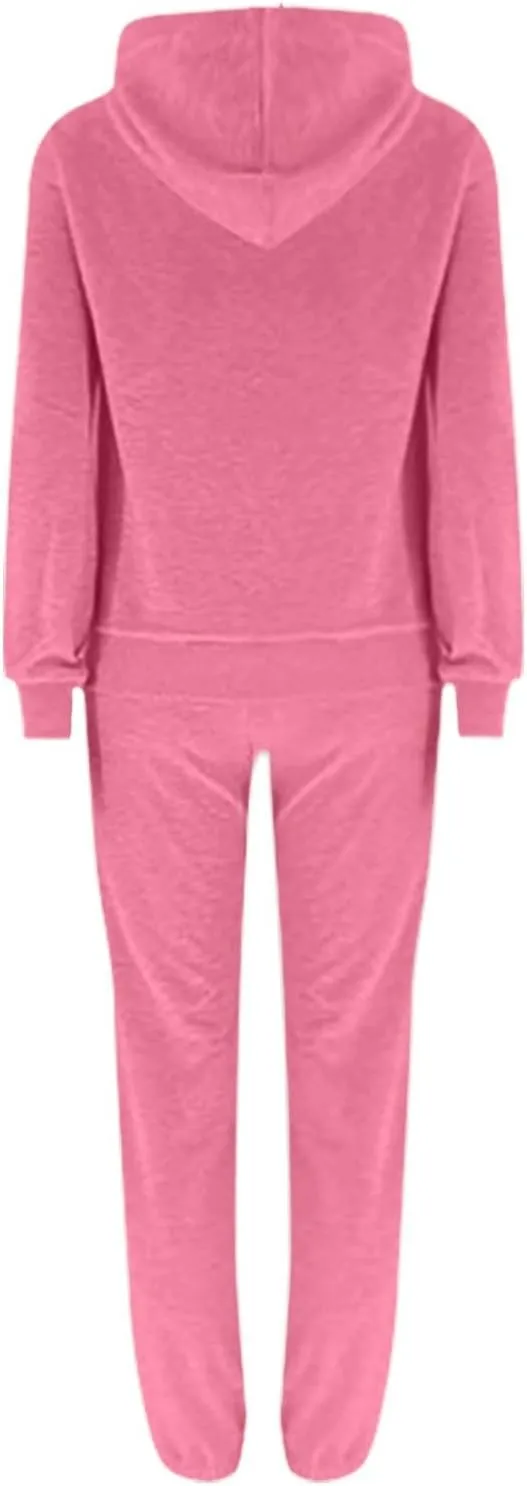 Jogger Sets for Women 2 Piece Lounge Sets Matching Sweat Outfits Oversized Hoodie Sweatsuits Comfy Joggers Tracksuit