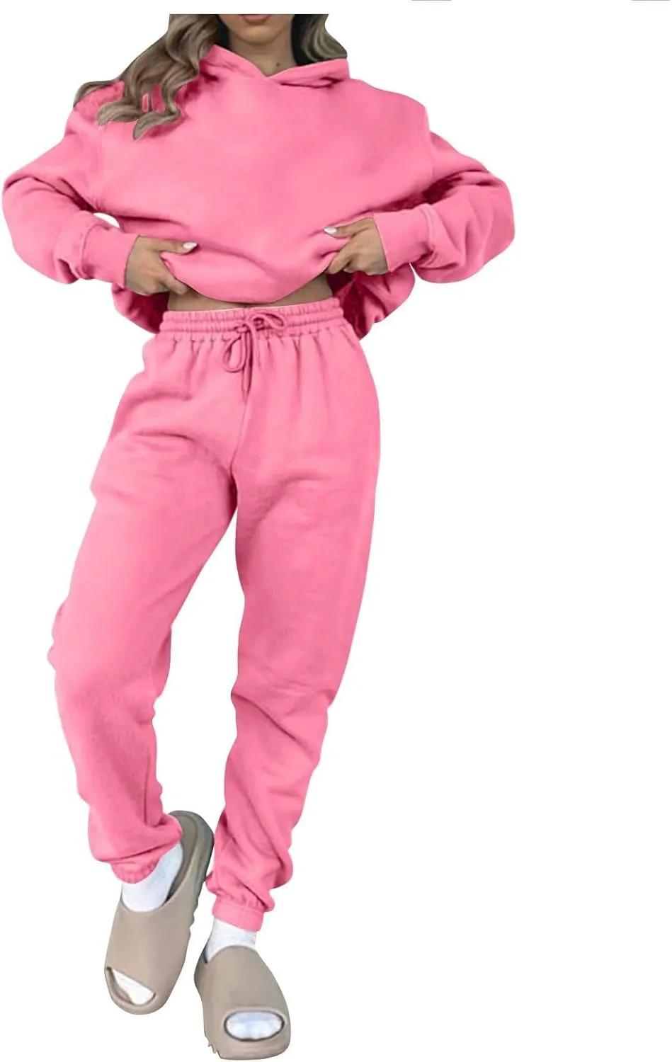 Jogger Sets for Women 2 Piece Lounge Sets Matching Sweat Outfits Oversized Hoodie Sweatsuits Comfy Joggers Tracksuit