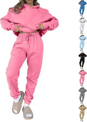 Jogger Sets for Women 2 Piece Lounge Sets Matching Sweat Outfits Oversized Hoodie Sweatsuits Comfy Joggers Tracksuit