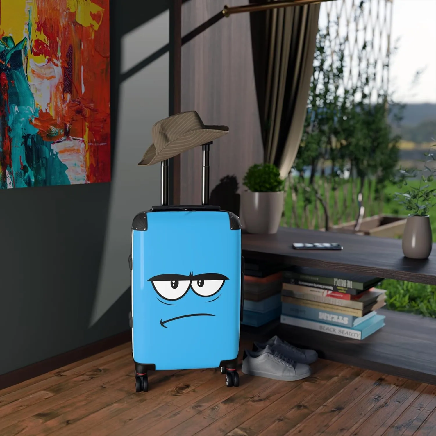 June in Color This Is My Happy Face  Stylish Hard-Shell Suitcase with 360 Spinner Wheels & Secure Lock for Effortless Travel
