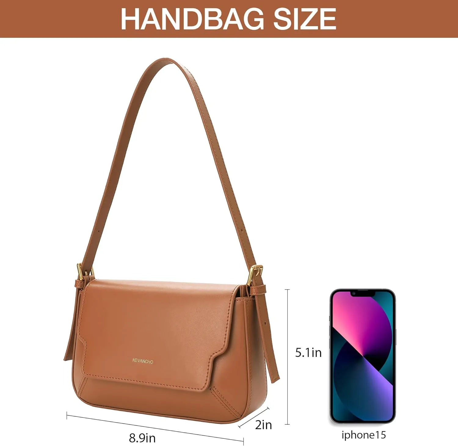 KEVANCHO Leather Shoulder Bag for Women, Women's Fashion Handbags Tote Clutch Bag with Zipper, Gifts for Her