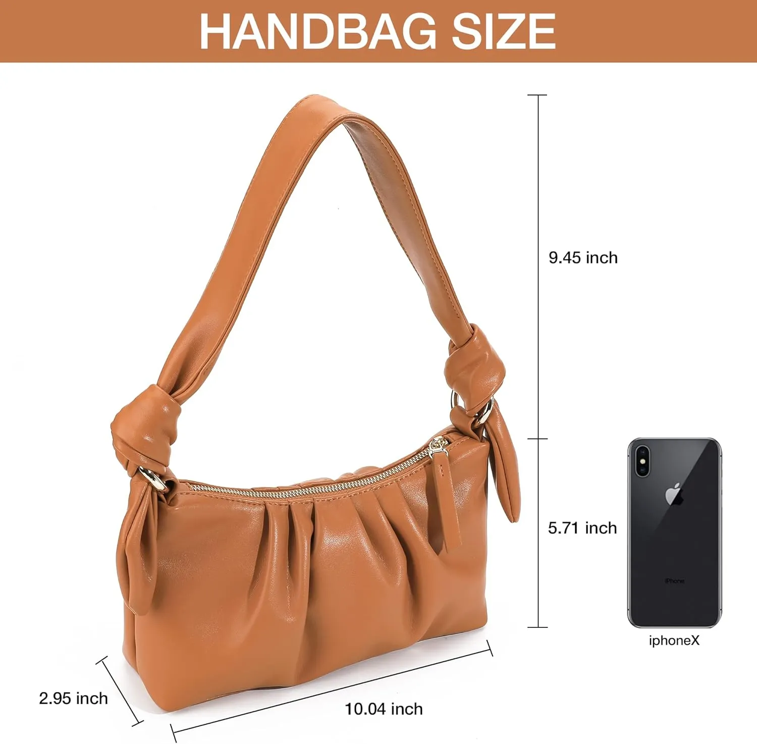 KEVANCHO Leather Shoulder Bag for Women, Women's Fashion Handbags Tote Clutch Bag with Zipper, Gifts for Her