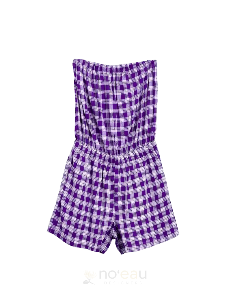 [KI•ELE] - Keala Palaka Strapless Short Romper