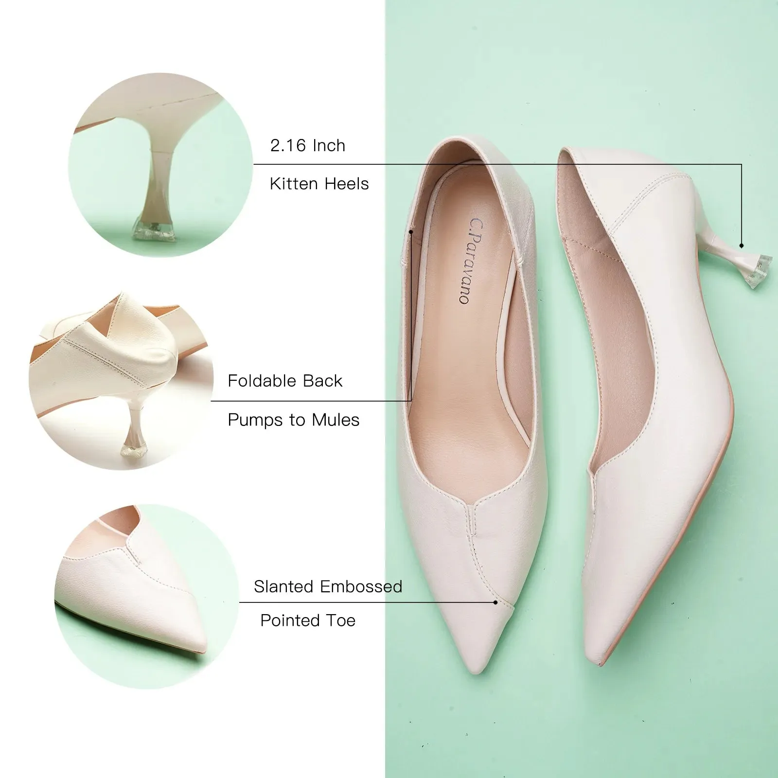 Kitten Heel Convertable Pump