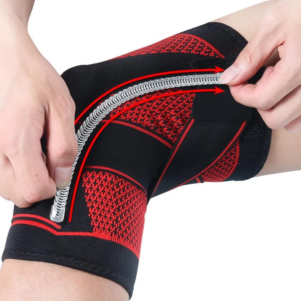 Knee & Patella Stabilizer Compression Sleeve Brace - Adjustable Straps
