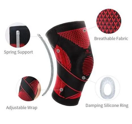 Knee & Patella Stabilizer Compression Sleeve Brace - Adjustable Straps