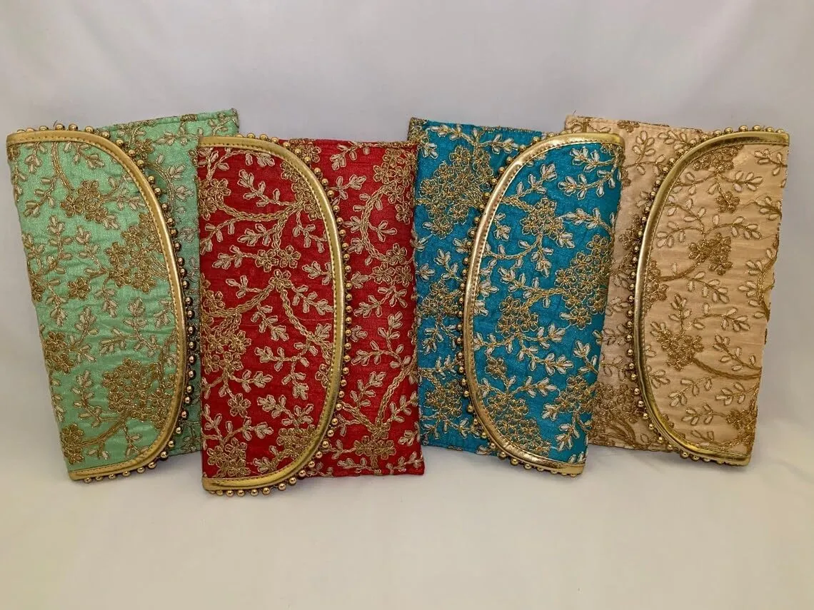 KUMKUM FASHIONS Indian Clutch Bags Perfect Wedding Party Wear Handbags Embroidered Clutch Purse Bag Wedding Gift