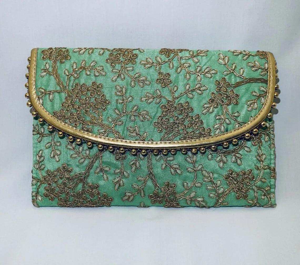 KUMKUM FASHIONS Indian Clutch Bags Perfect Wedding Party Wear Handbags Embroidered Clutch Purse Bag Wedding Gift