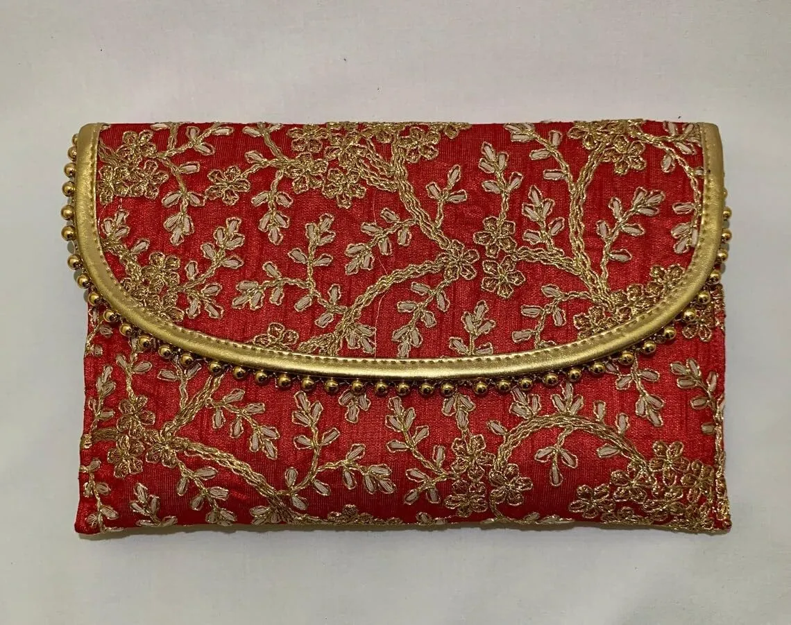 KUMKUM FASHIONS Indian Clutch Bags Perfect Wedding Party Wear Handbags Embroidered Clutch Purse Bag Wedding Gift